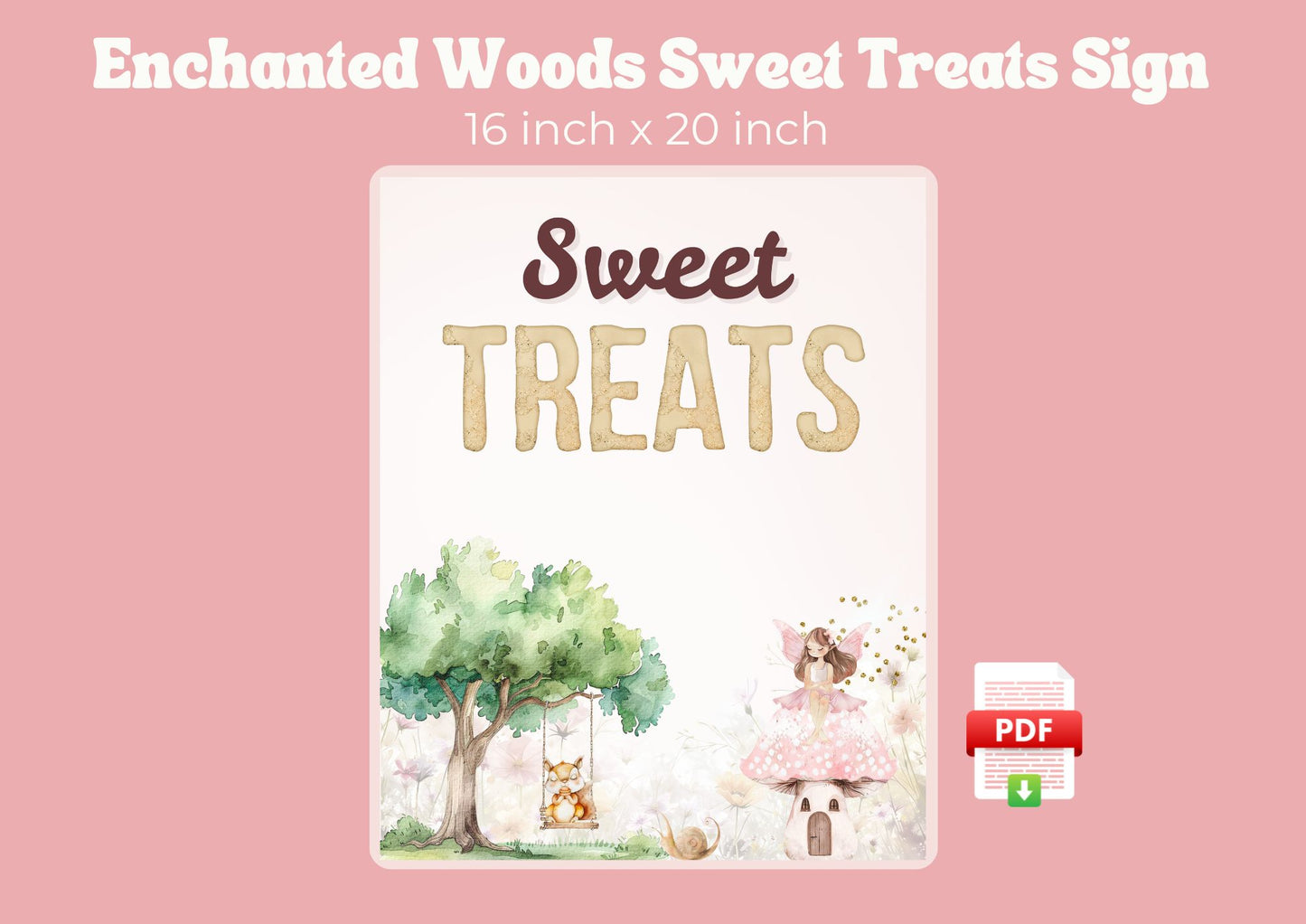 Enchanted Woods - Sweet Treats Sign - Digital Download