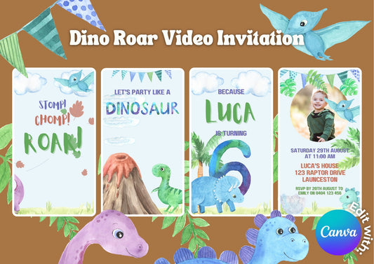 Dino Roar Video Invitation - Download