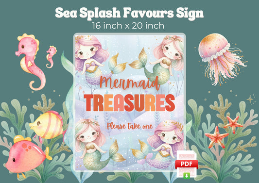 Sea Splash - Favours Sign - Digital Download