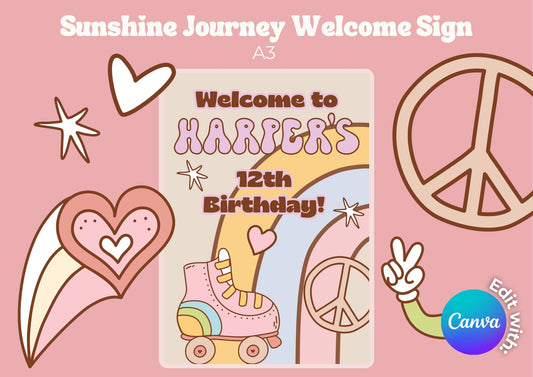 Sunshine Journey Editable Welcome Sign - Digital Download