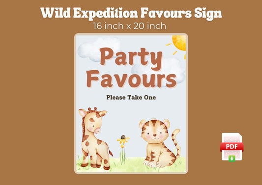 Wild Expedition - Favours Sign - Digital Download