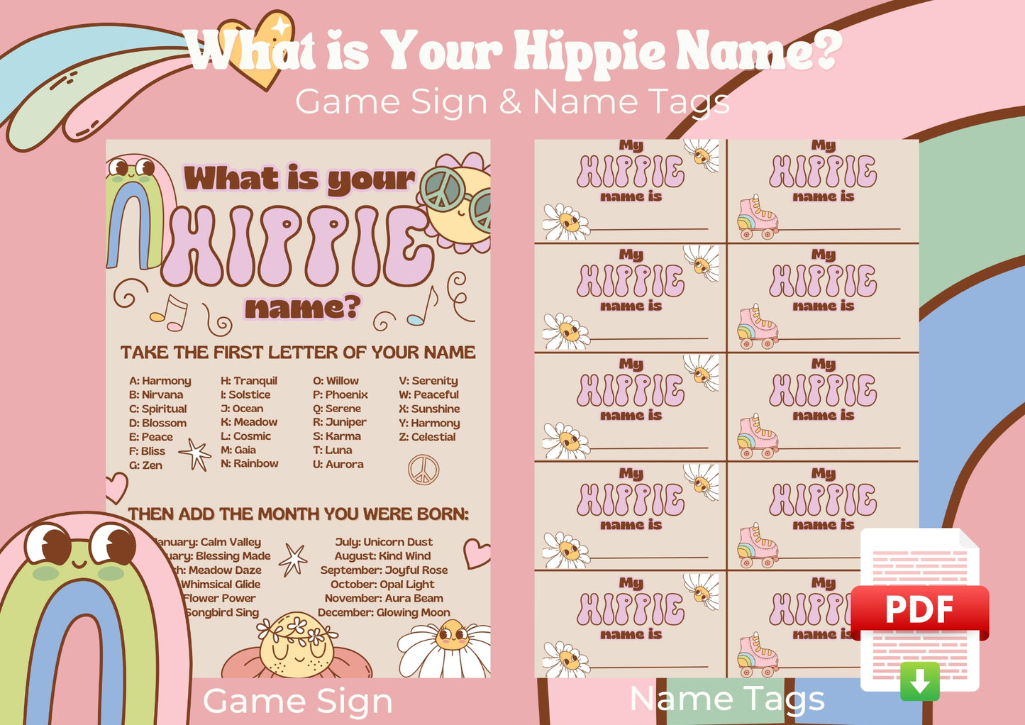 Sunshine Journey - What is your Hippy Name? - Digital Download