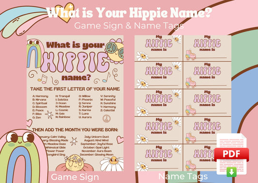 Sunshine Journey - What is your Hippy Name? - Digital Download