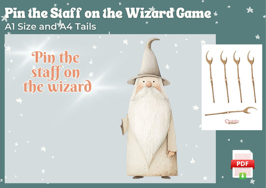 Spellbound Sorcery - Pin the Wand on the Wizard - Digital Download