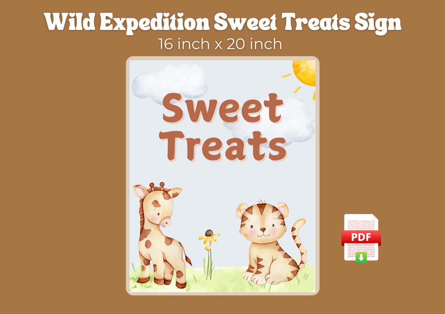 Wild Expedition - Sweet Treats Sign - Digital Download