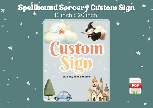 Spellbound Sorcery Editable Custom Sign - Digital Download