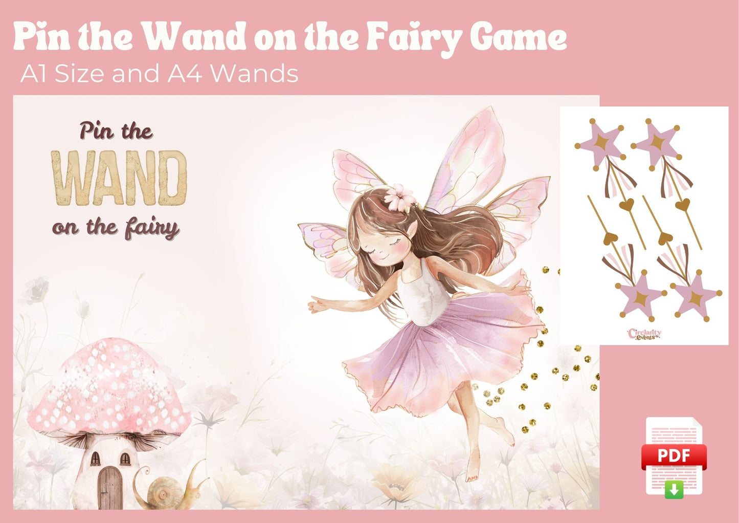 Enchanted Woods - Pin the Wand on the Fairy - Digital Download