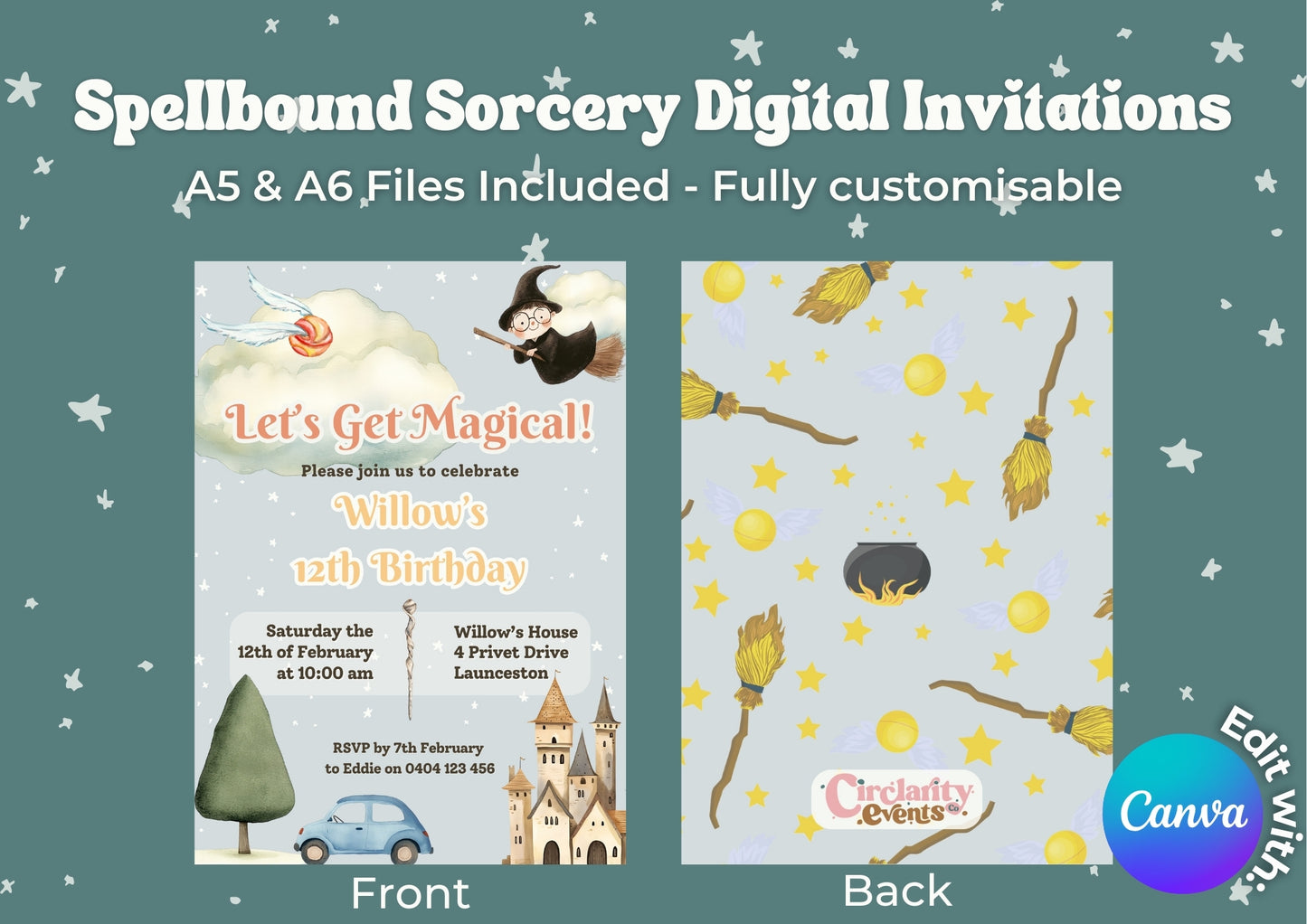 Spellbound Sorcery Invitation - Digital Download