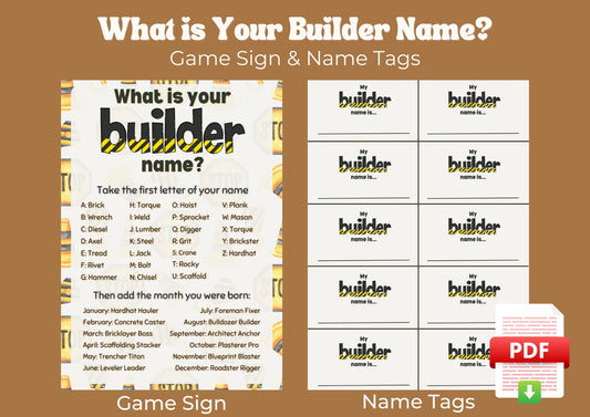 Construction Zone - What is your Builder Name? - Digital Download