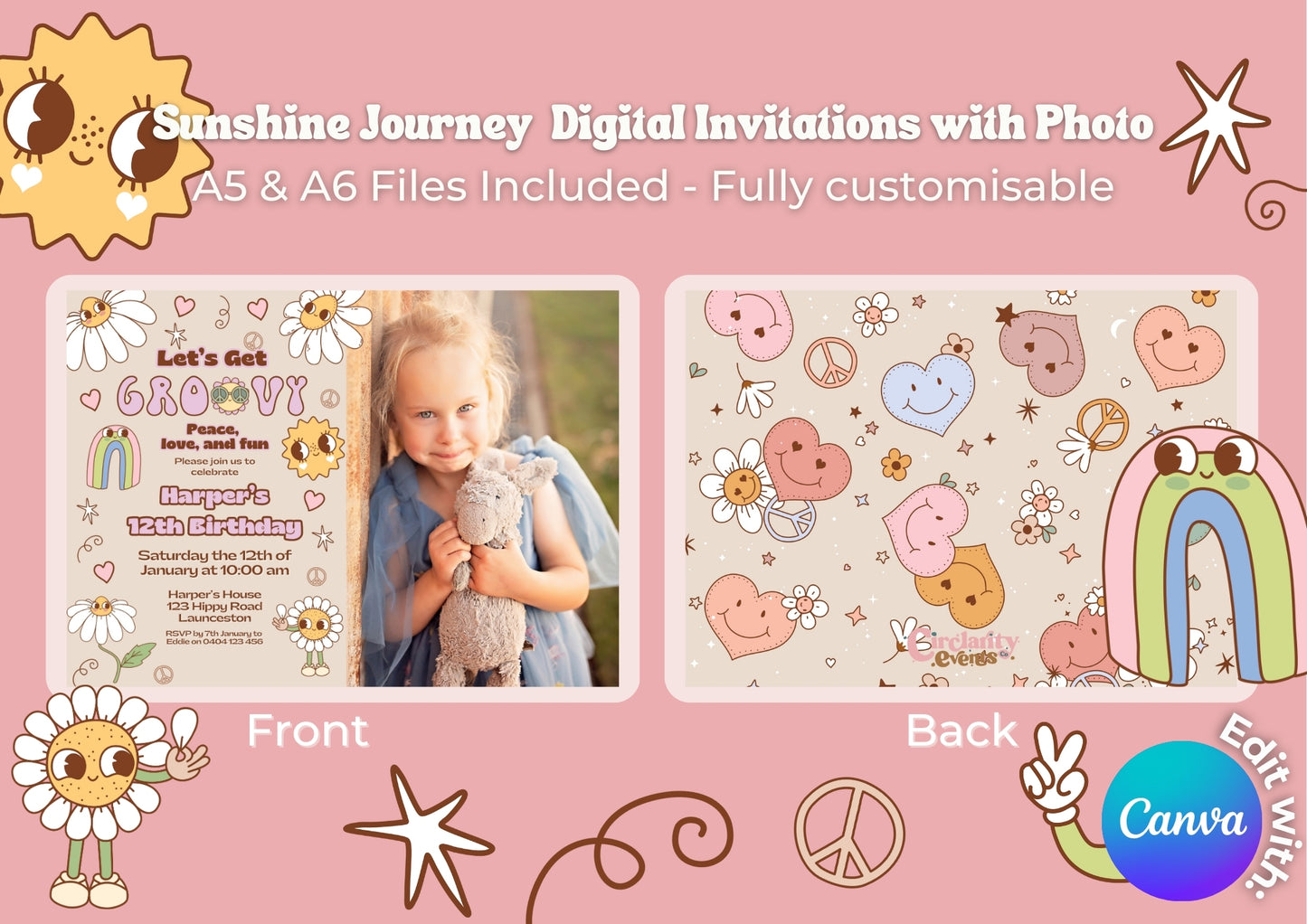 Sunshine Journey Invitation with Photo - Digital Download