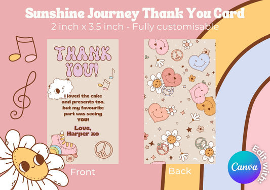 Sunshine Journey Editable Thank you Card - Digital Download