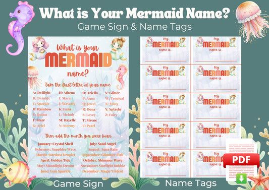 Sea Splash - What is your Mermaid Name? - Digital Download