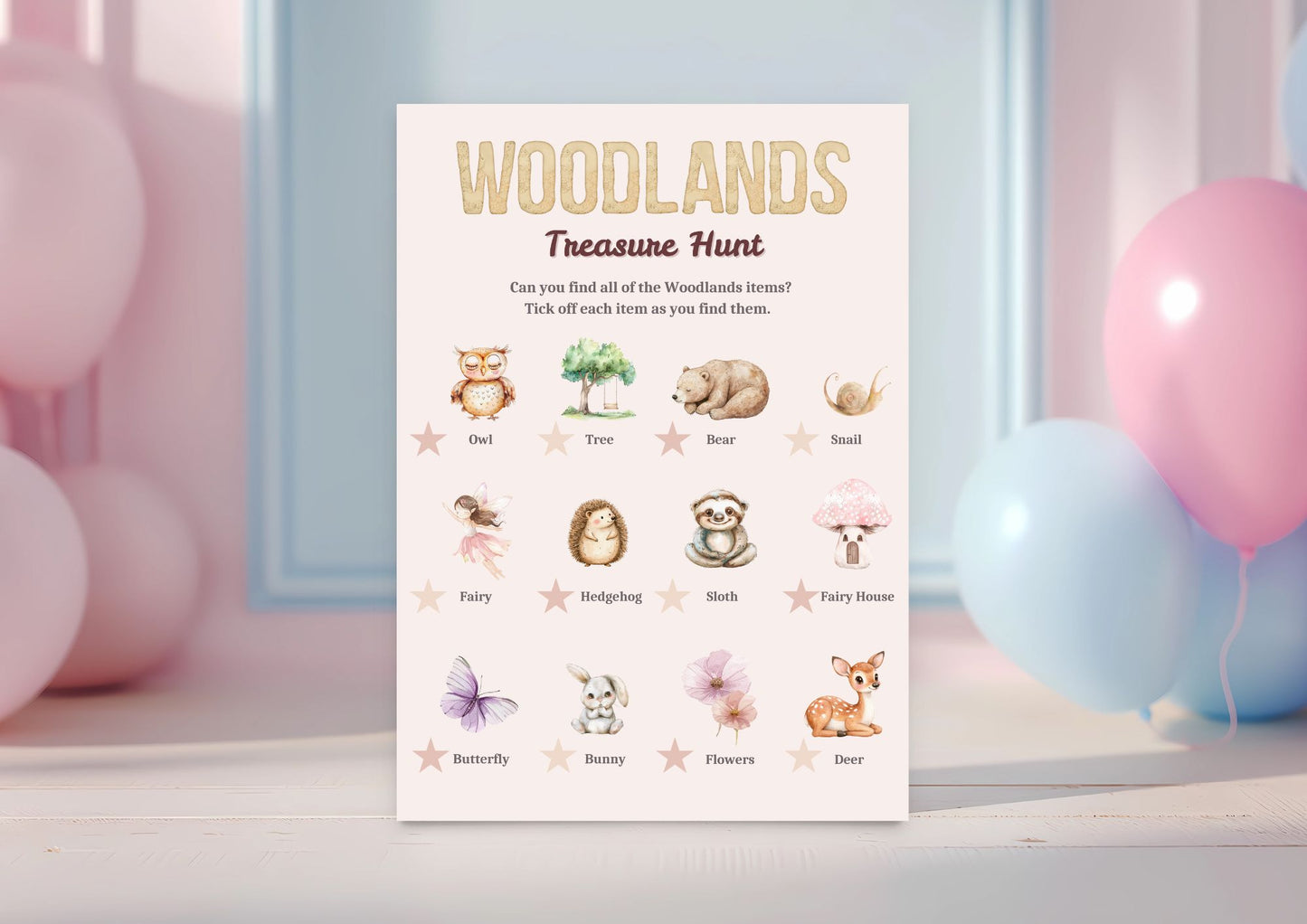 Enchanted Woods Treasure Hunt - Digital Download