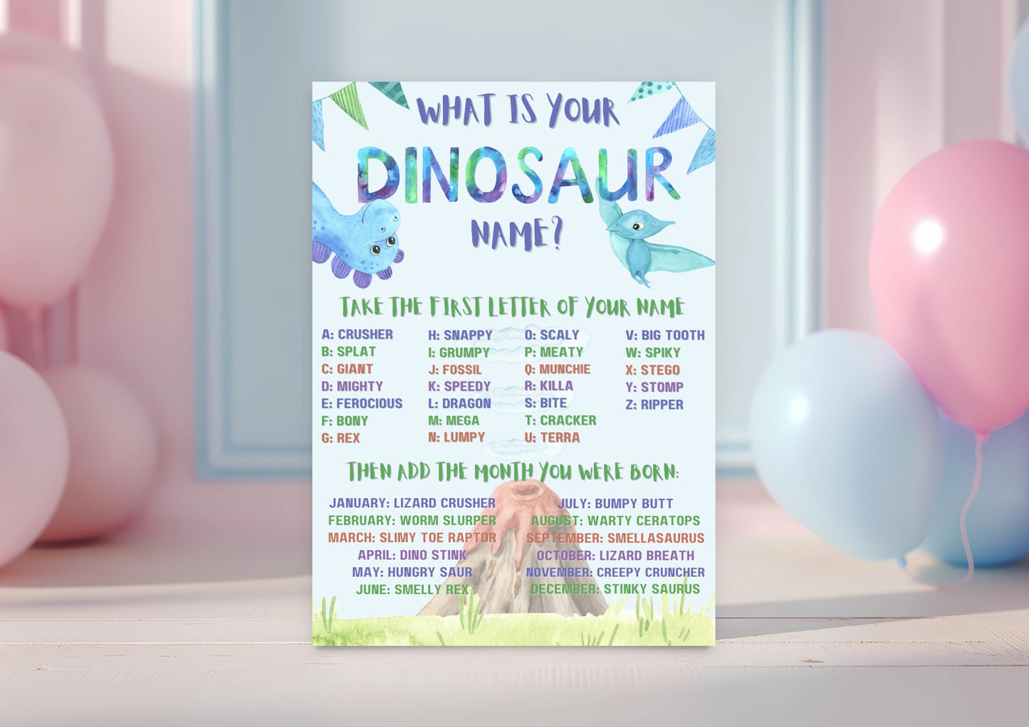 Dino Roar - What is your Dinosaur Name? - Digital Download