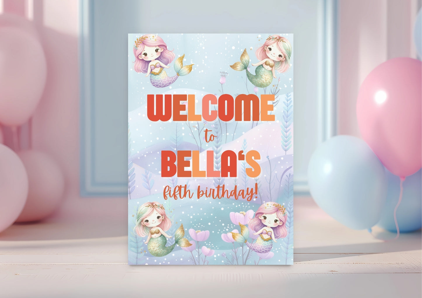 Sea Splash Editable Welcome Sign - Digital Download