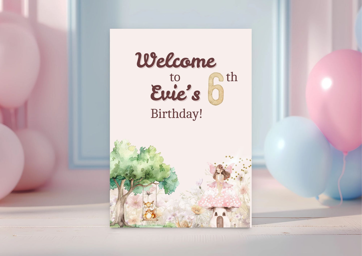 Enchanted Woods Editable Welcome Sign - Digital Download