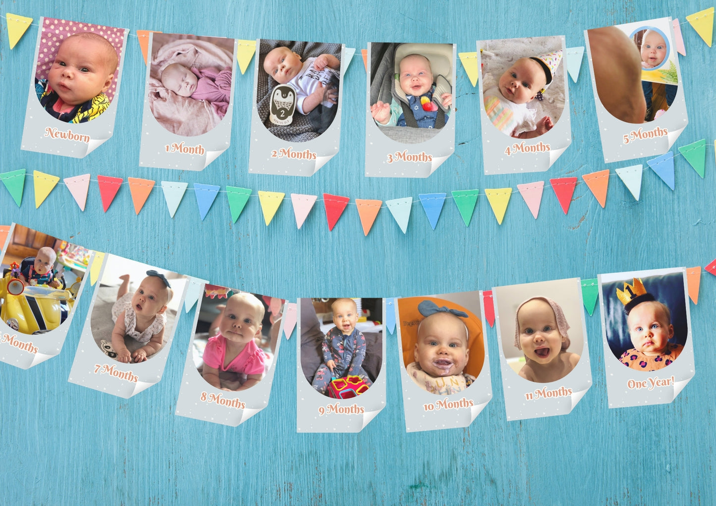 Spellbound Sorcery Editable First Birthday Photo Bunting - Digital Download