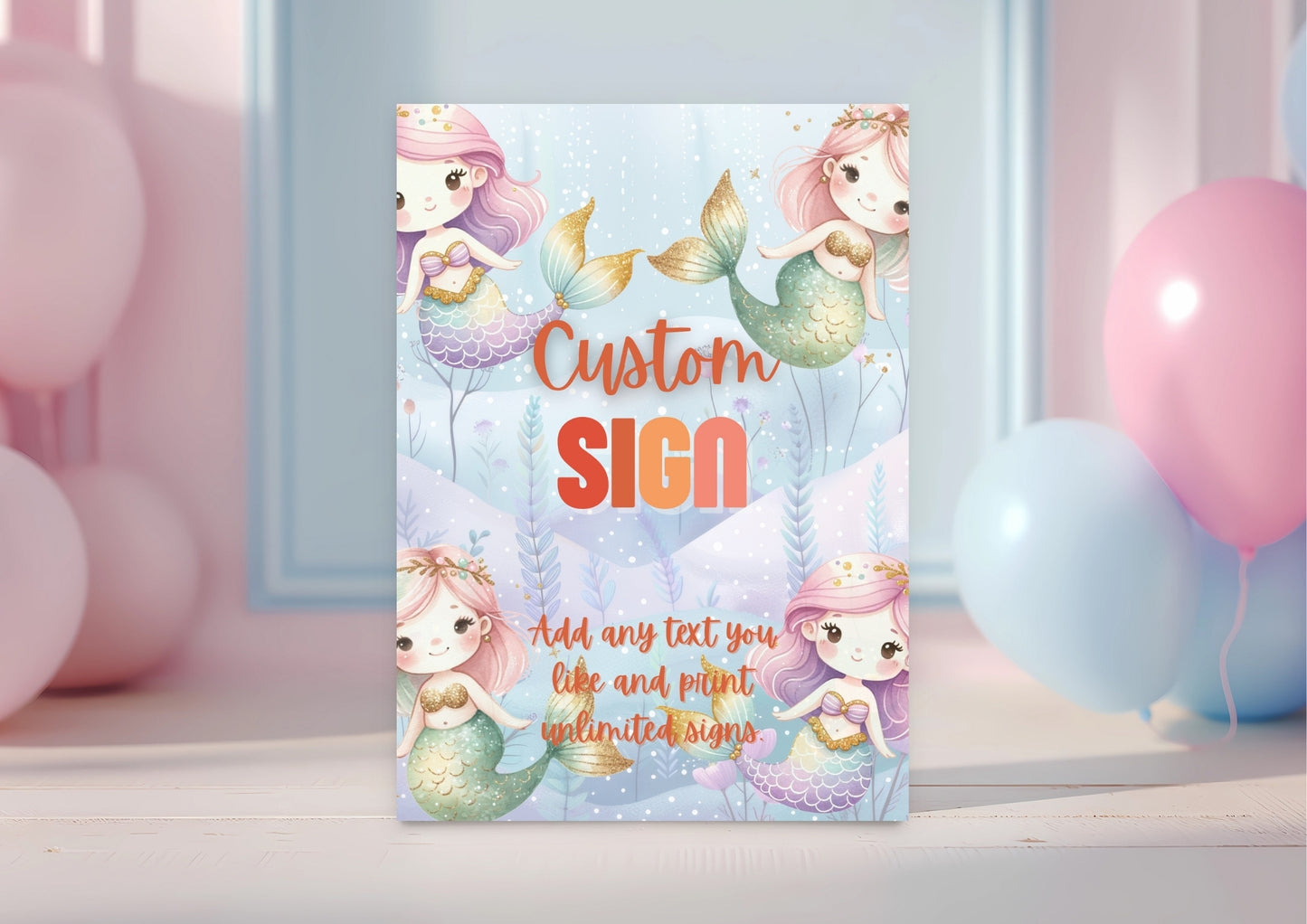 Sea Splash Editable Custom Sign - Digital Download