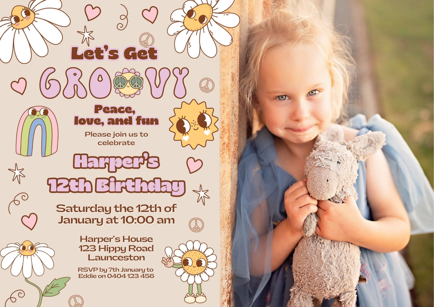 Sunshine Journey Invitation with Photo - Digital Download