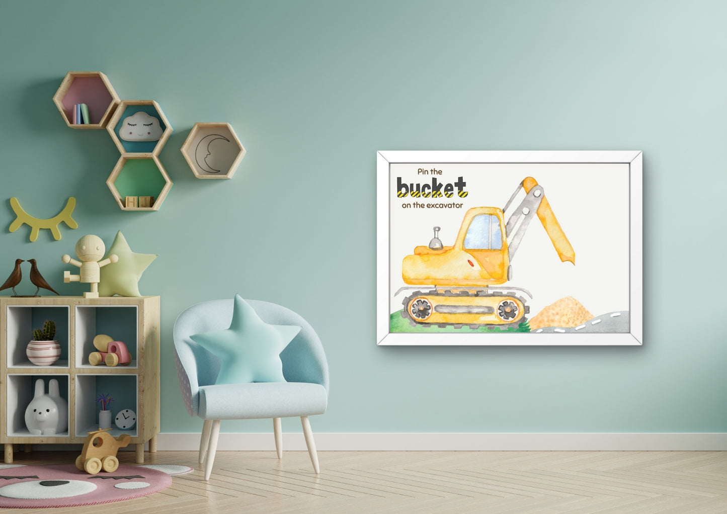 Construction Zone - Pin the Bucket on the Excavator - Digital Download