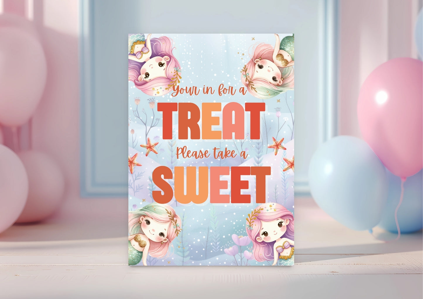 Sea Splash - Sweet Treats Sign - Digital Download