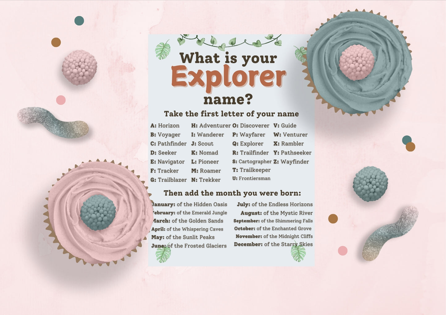 Wild Expedition - What is your Explorer Name? - Digital Download