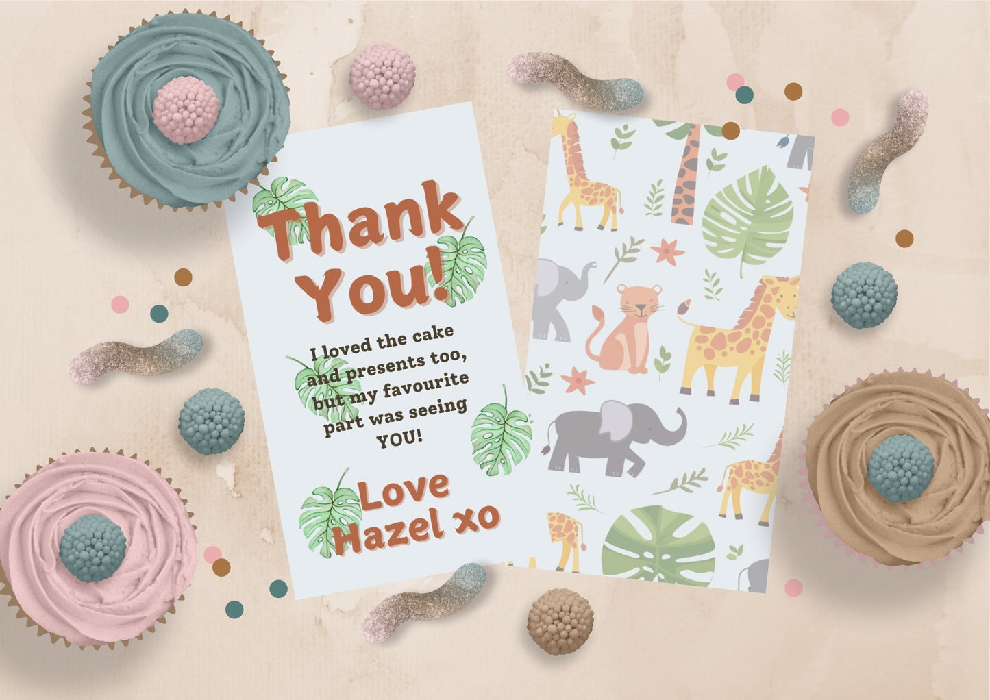 Wild Expedition Editable Thank you Card - Digital Download