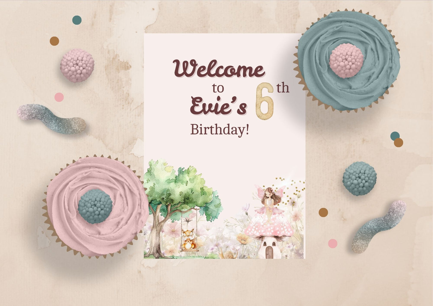 Enchanted Woods Editable Welcome Sign - Digital Download