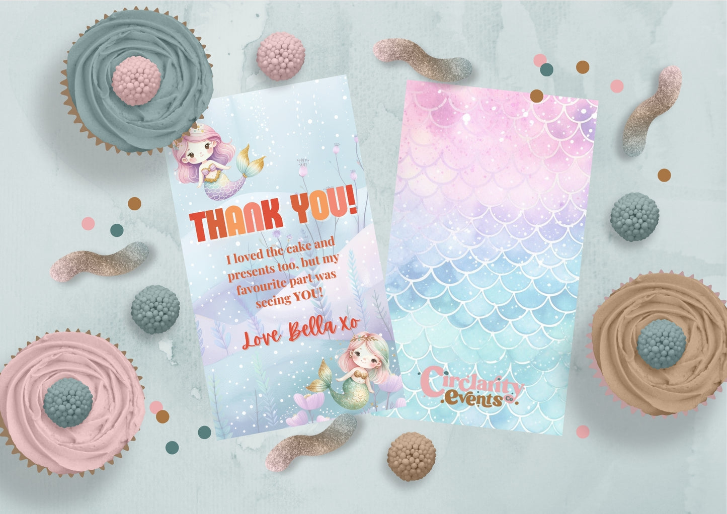 Sea Splash Editable Thank you Card - Digital Download