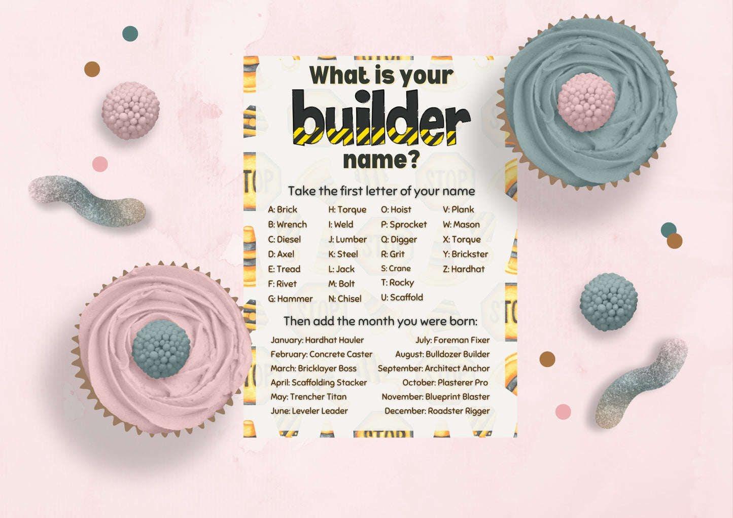 Construction Zone - What is your Builder Name? - Digital Download