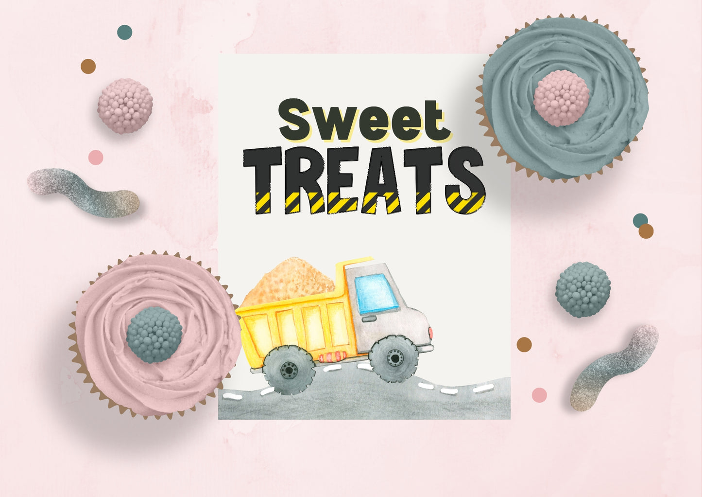 Construction Zone - Sweet Treats Sign - Digital Download