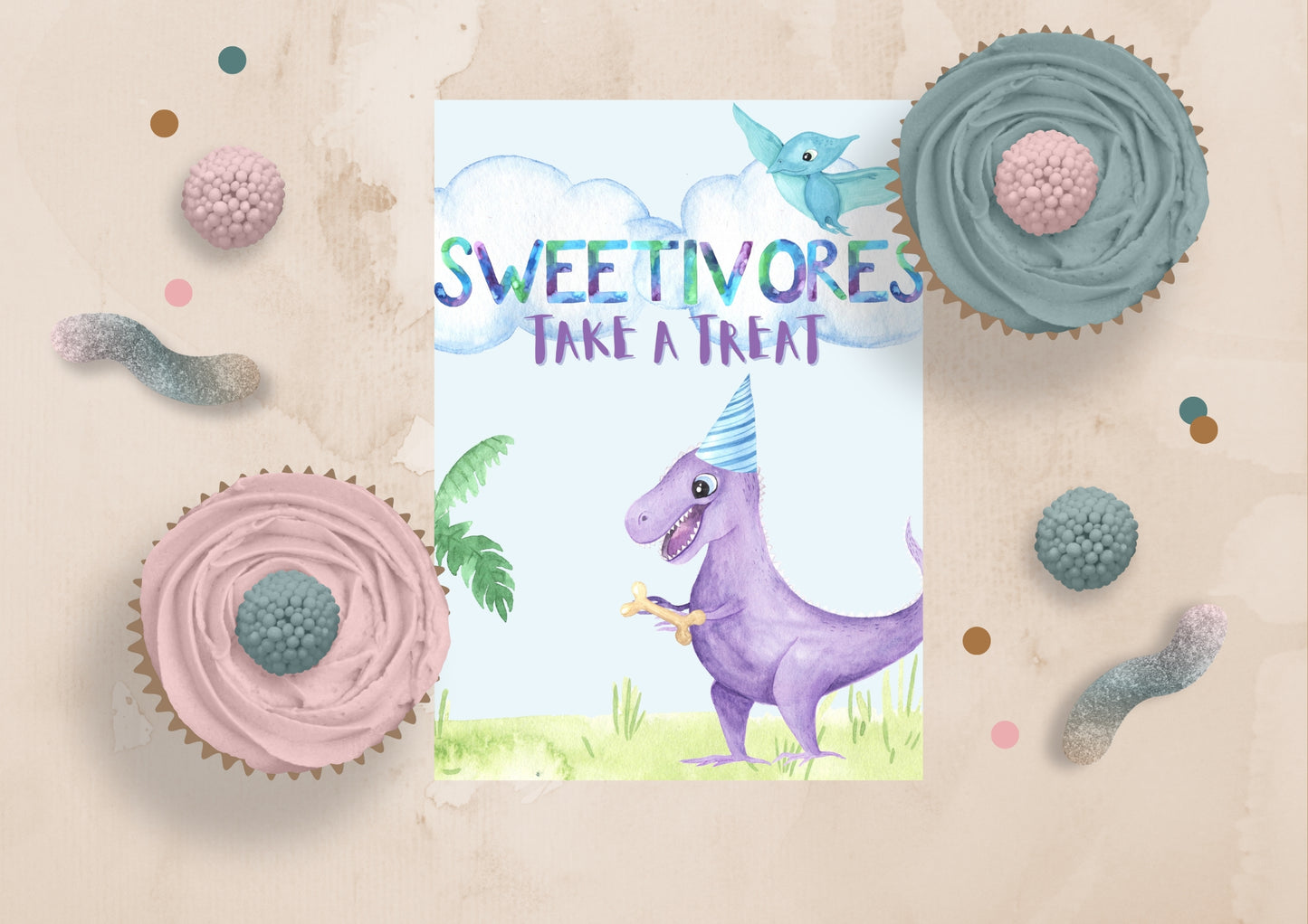 Dino Roar - Sweet Treats Sign - Digital Download