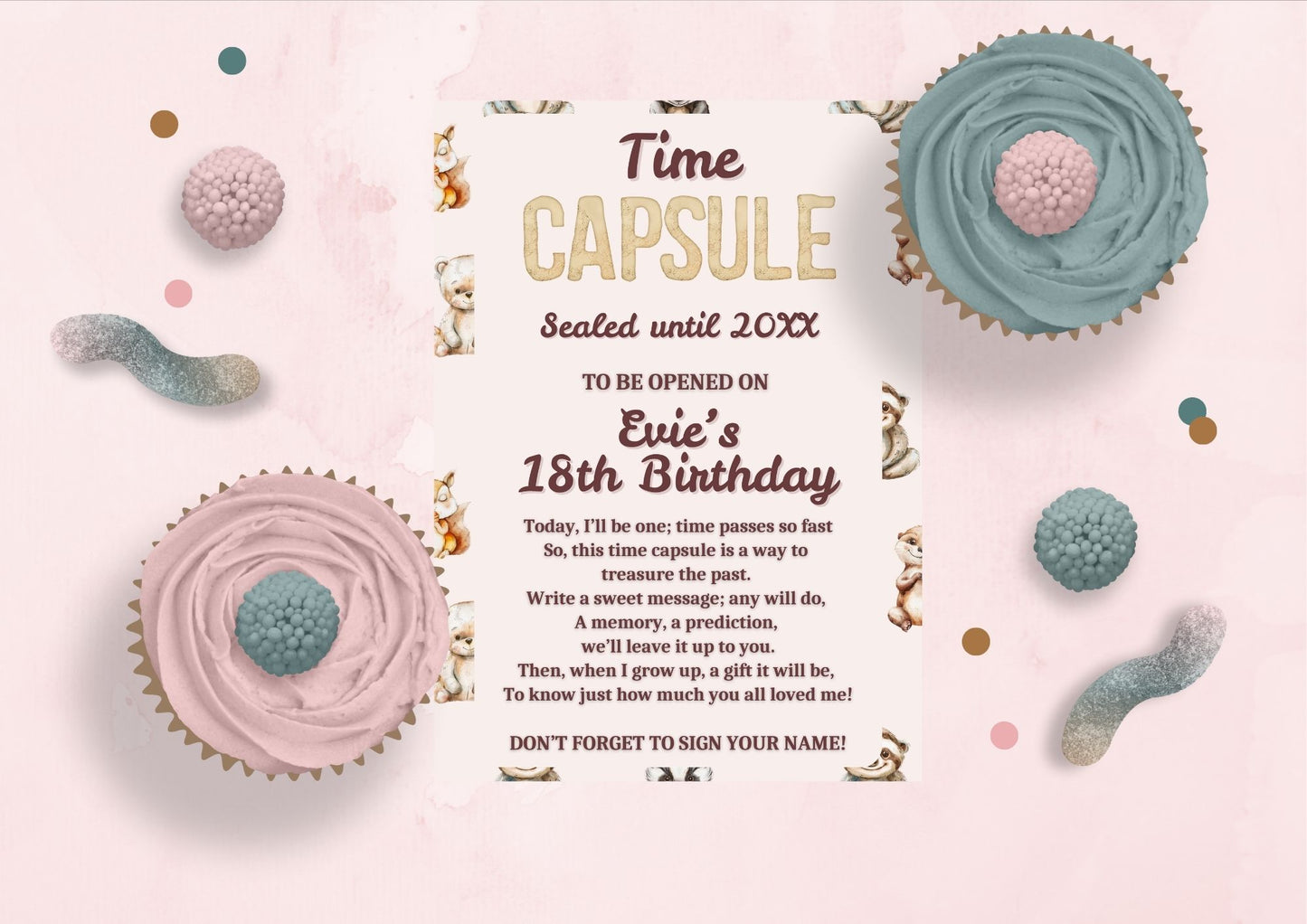 Enchanted Woods Editable Time Capsule - Digital Download