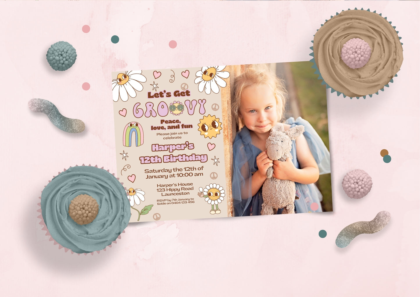 Sunshine Journey Invitation with Photo - Digital Download