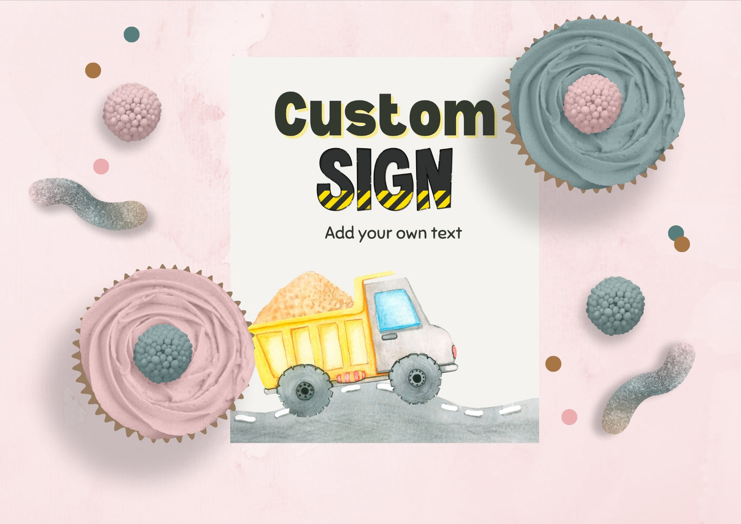 Construction Zone Editable Custom Sign - Digital Download