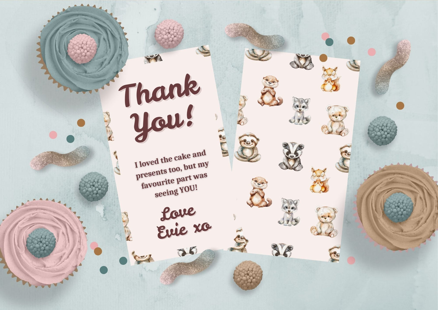 Enchanted Woods Editable Thank you Card - Digital Download