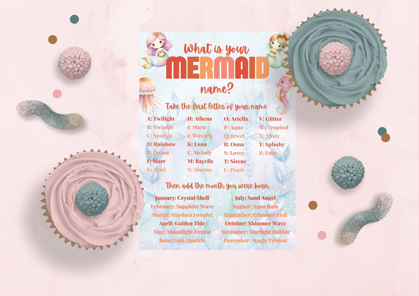 Sea Splash - What is your Mermaid Name? - Digital Download