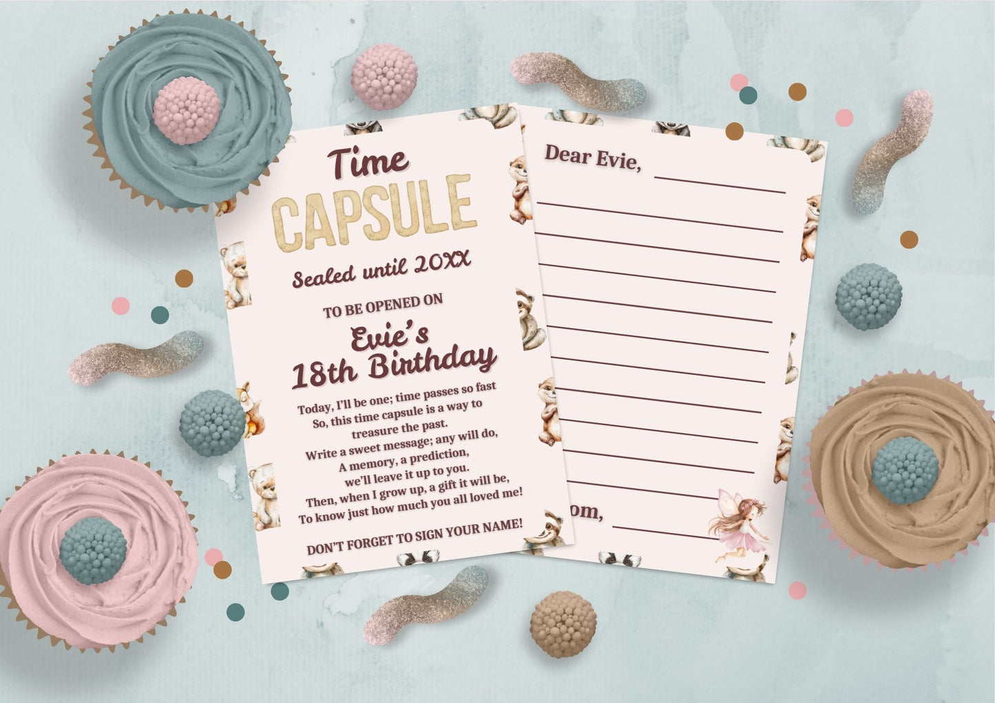 Enchanted Woods Editable Time Capsule - Digital Download