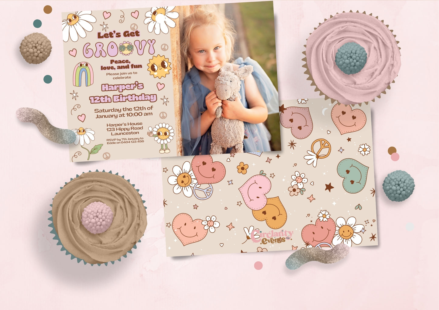 Sunshine Journey Invitation with Photo - Personalised and Printed - Pack of ten