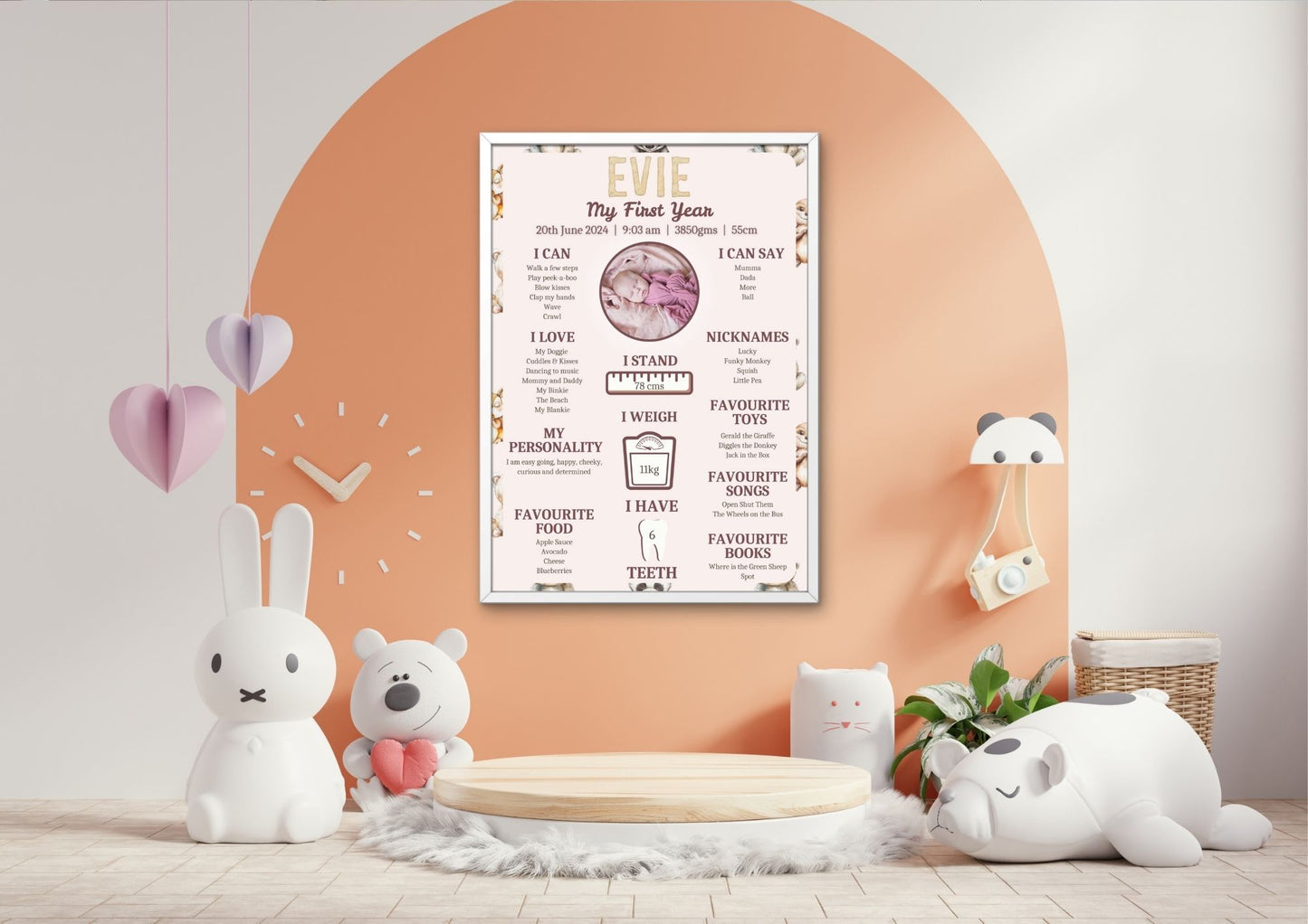 Enchanted Woods Editable Milestone Board - Digital Download