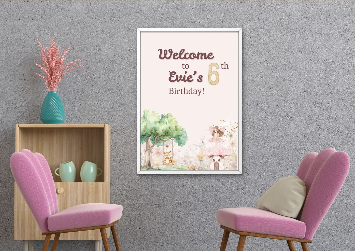 Enchanted Woods Editable Welcome Sign - Digital Download