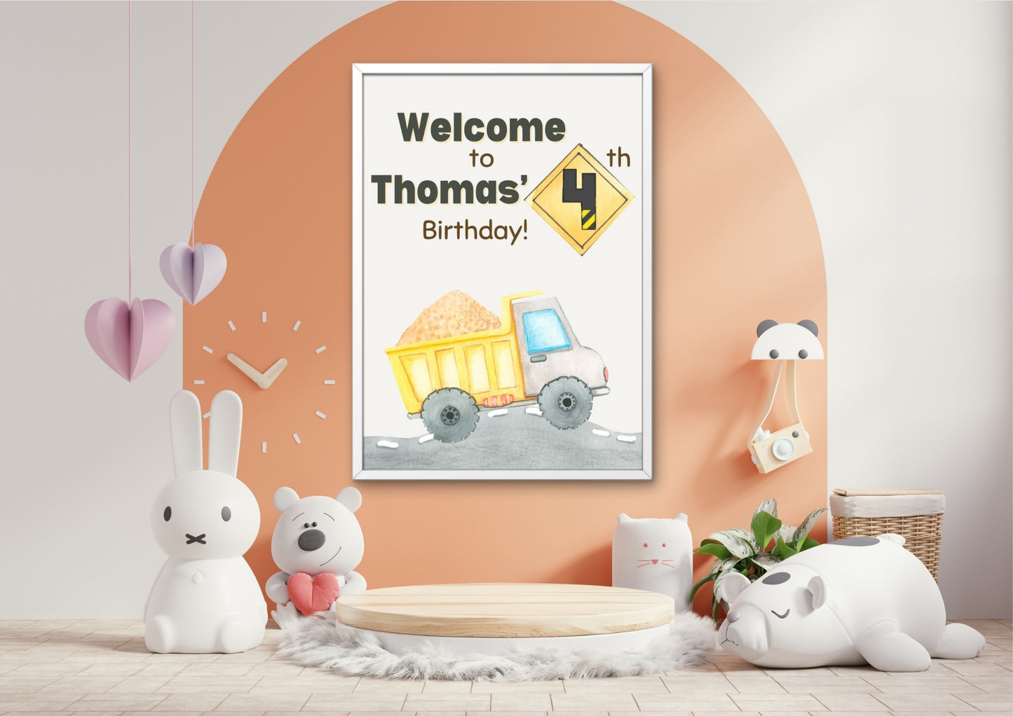 Construction Zone Editable Welcome Sign - Digital Download