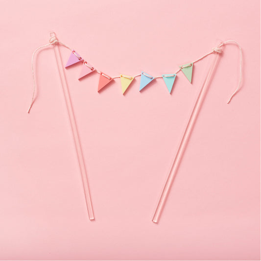 Rainbow Bunting Cake Topper