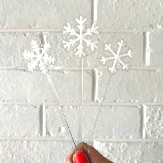 Snowflake Cake Topper Set