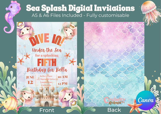 Sea Splash Invitation - Digital Download