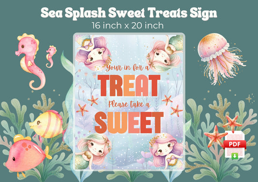 Sea Splash - Sweet Treats Sign - Digital Download